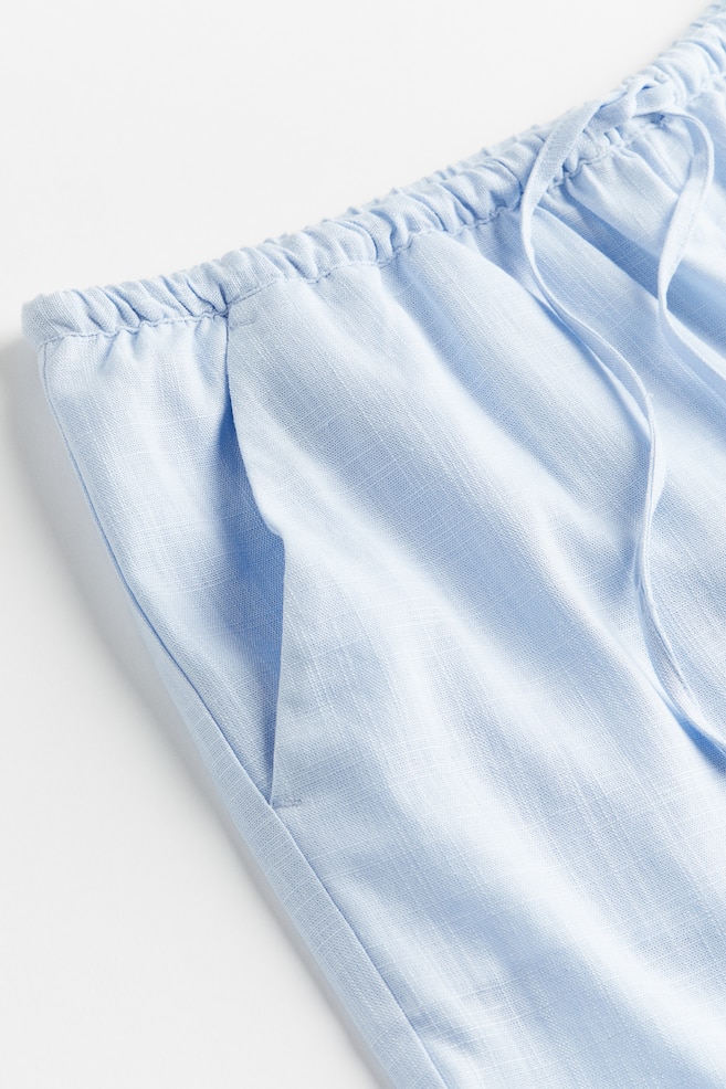 Pull on-shorts i linmix - Ljusblå/Vit/Ljusgrön/Mörkbrun/Zebramönstrad - 5