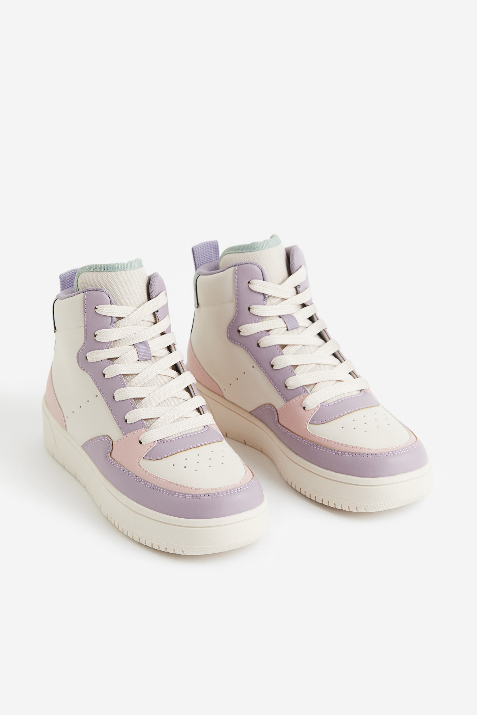 Hi Top Sneakers - White/Light purple - 4