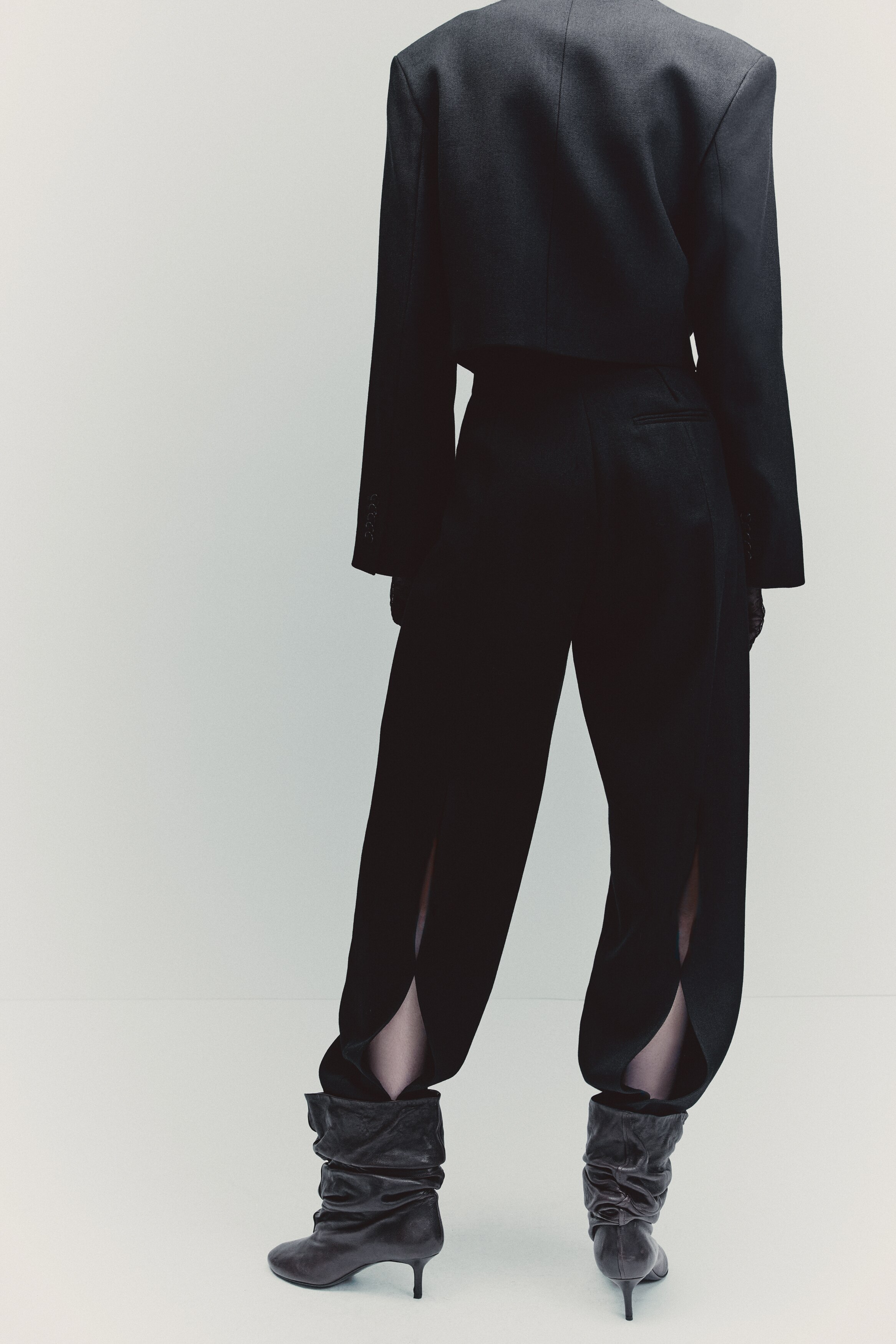 Slit-detail wool trousers