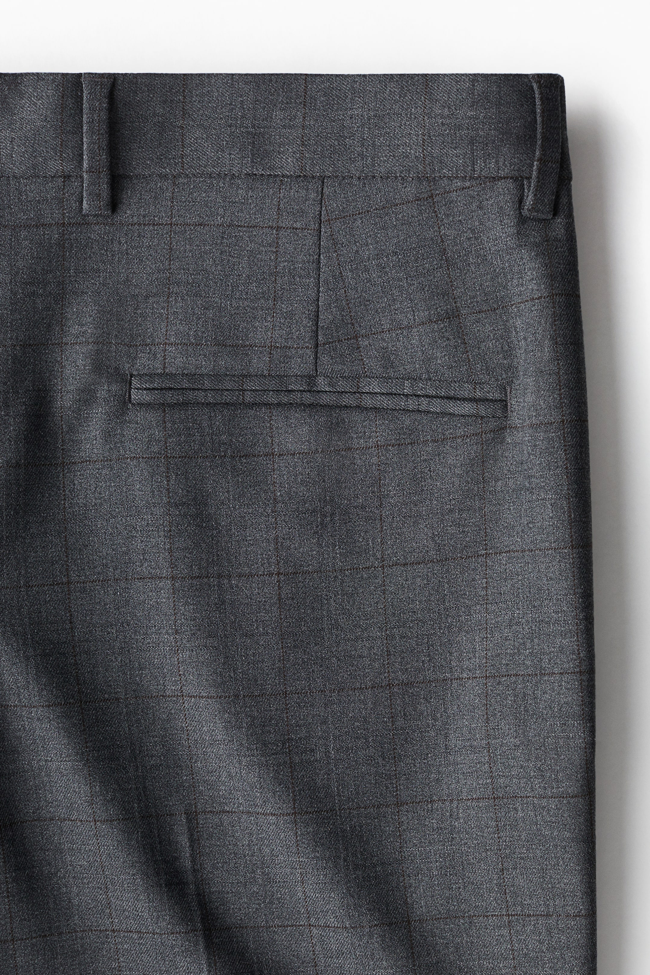 Kostymbyxa Slim Fit - Normalhög midja - Lång - Dark grey/Checked - HERR | H&M SE 7