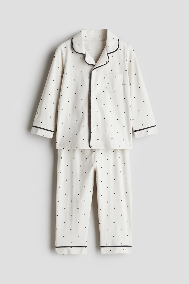 Cotton jersey pyjamas White/Hearts Kids H&M IN