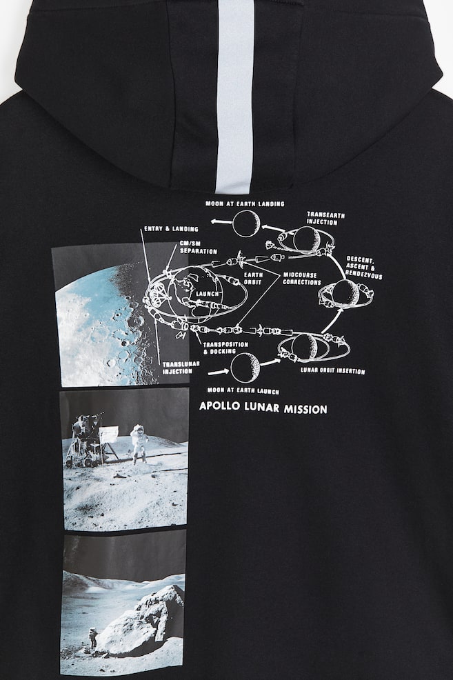 Oversized Fit Printed hoodie - Black/NASA/White/NASA - 6