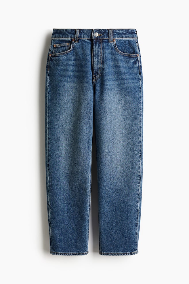 Slim Straight High Ankle Jeans - Denim blue/Light denim blue/White - 1