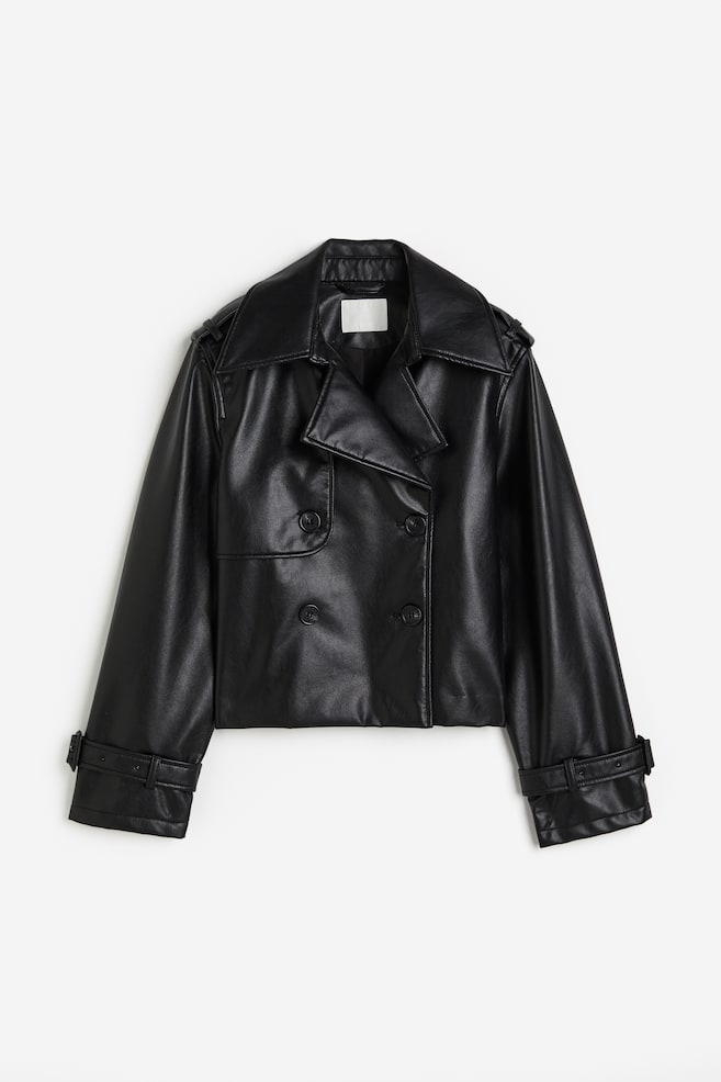 Coated trench-look jacket - Black - 2