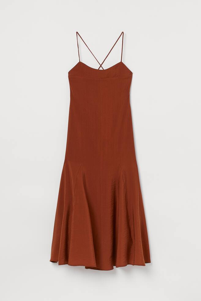 Ankle-length lyocell-mix dress - Brown