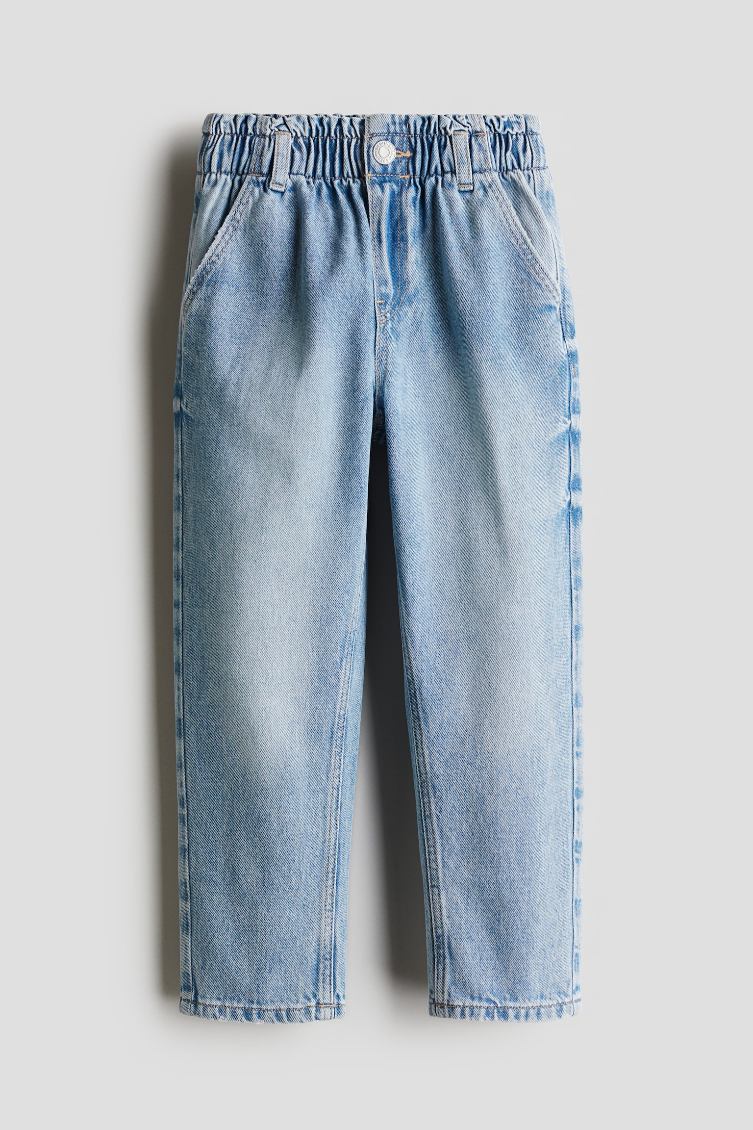 Relaxed paper bag jeans - Light denim blue/Light denim grey - 1