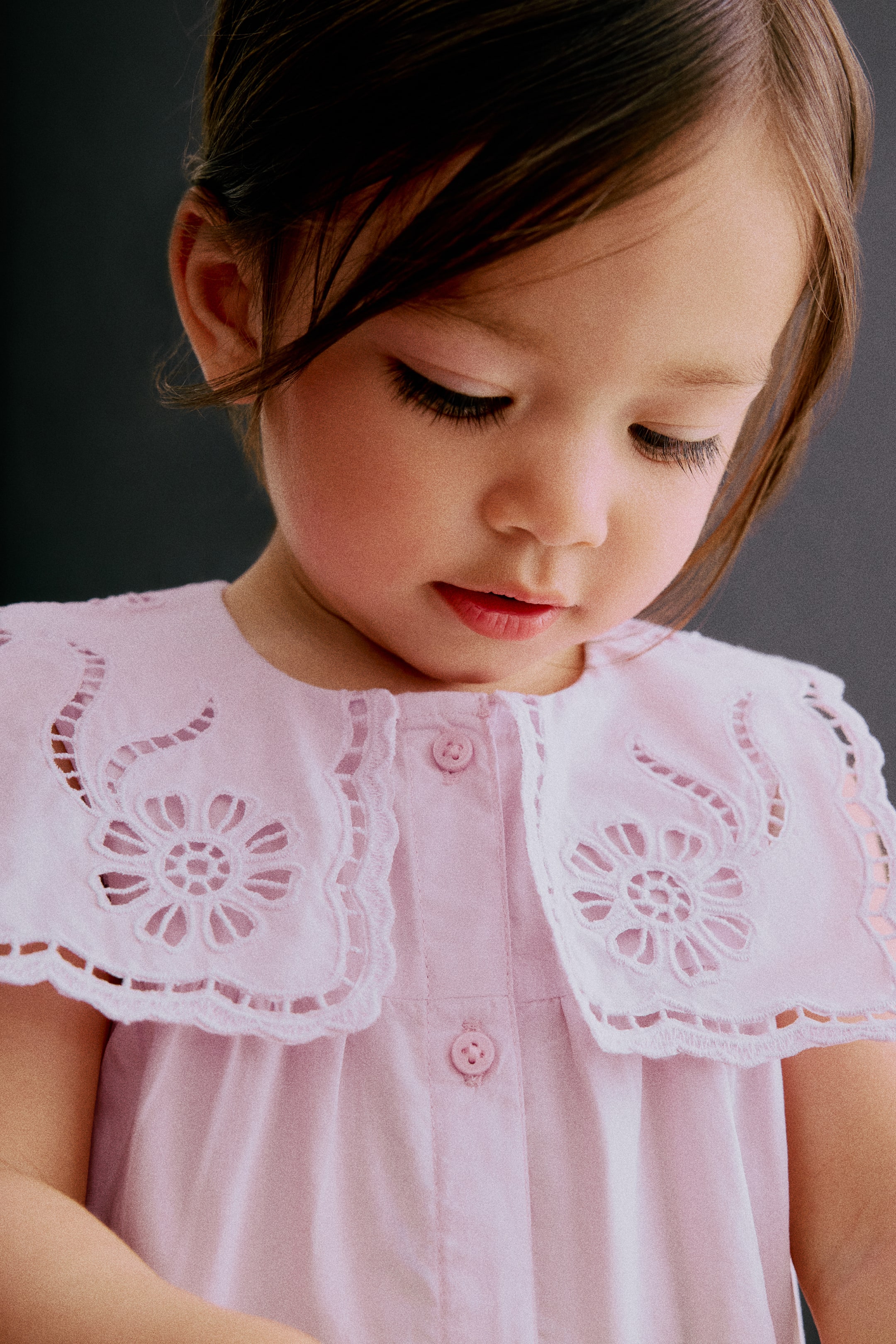 Cotton Romper Suit with Sailor Collar