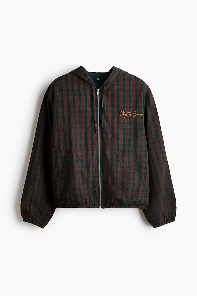 Hooded Jacket - Dark green/checked - 1