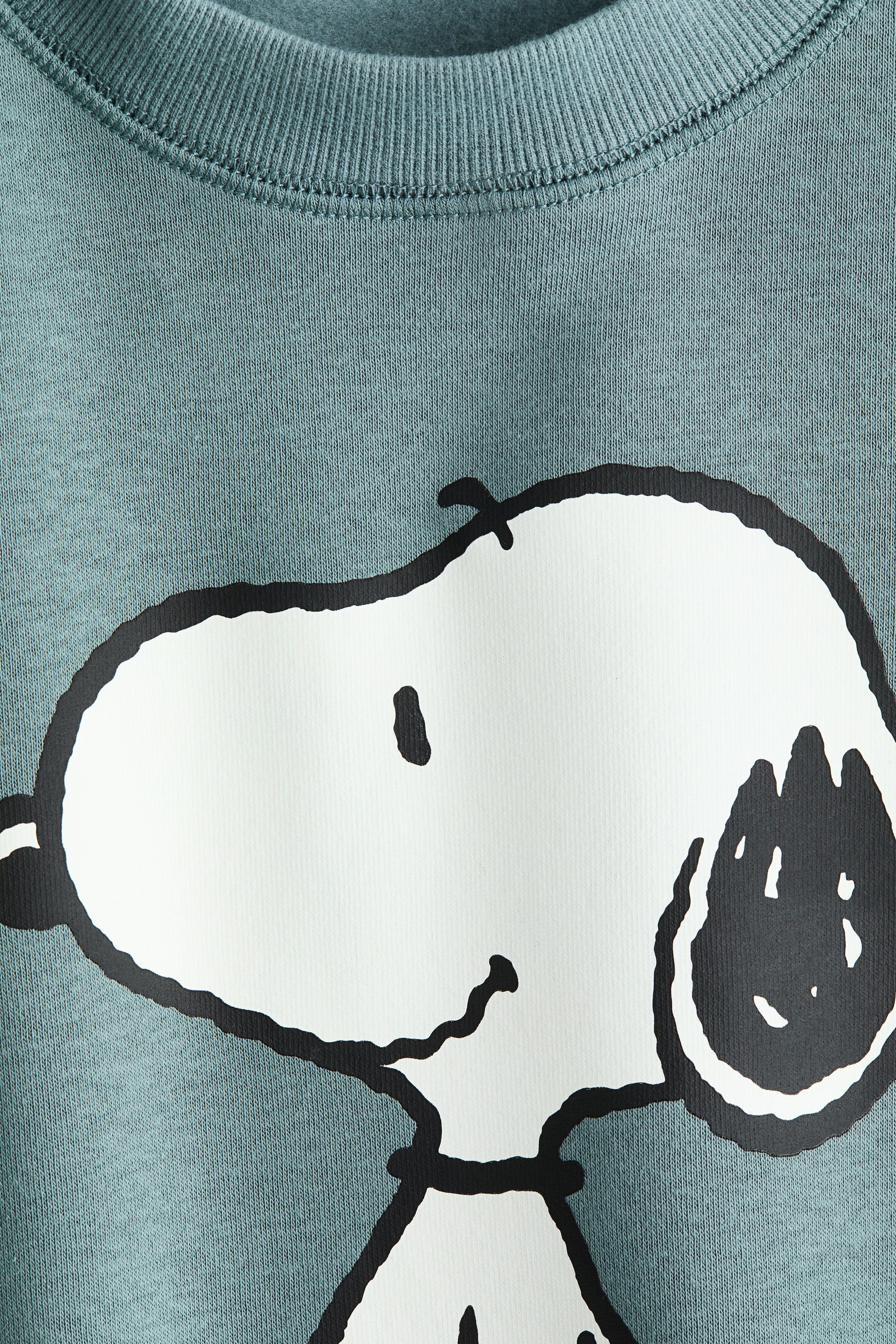 View larger image: Oversized Sweatshirt with Printed Motif - Dusty turquoise/Snoopy - Kids | H&M US 2