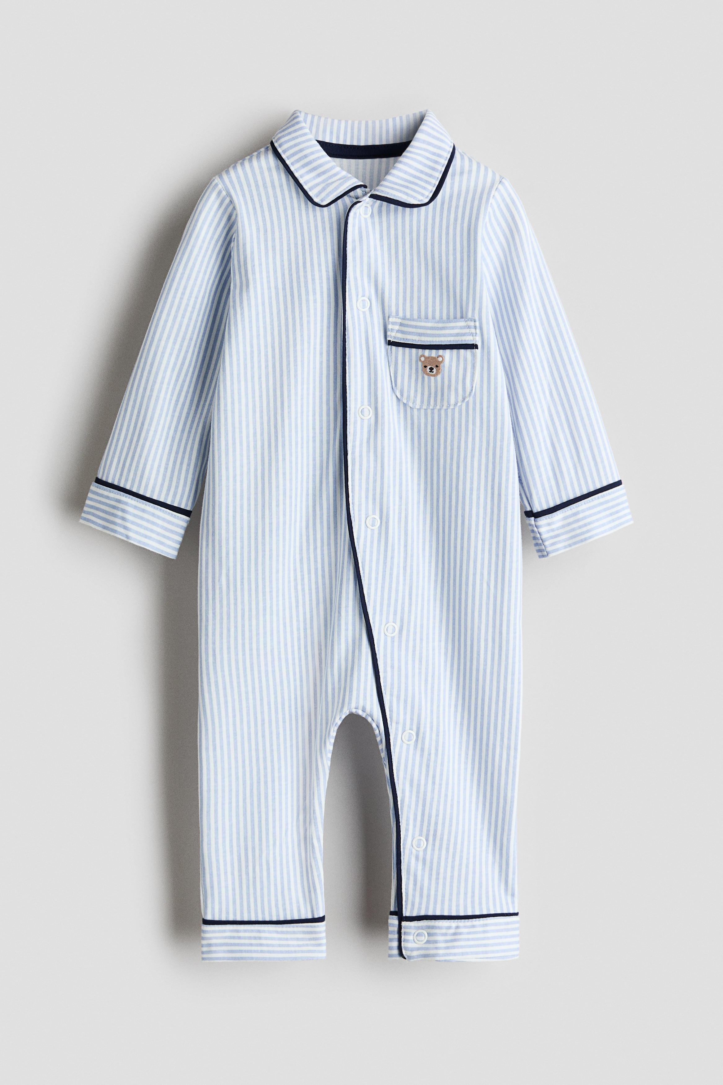 Katoenen pyjamapakje met kraagModel