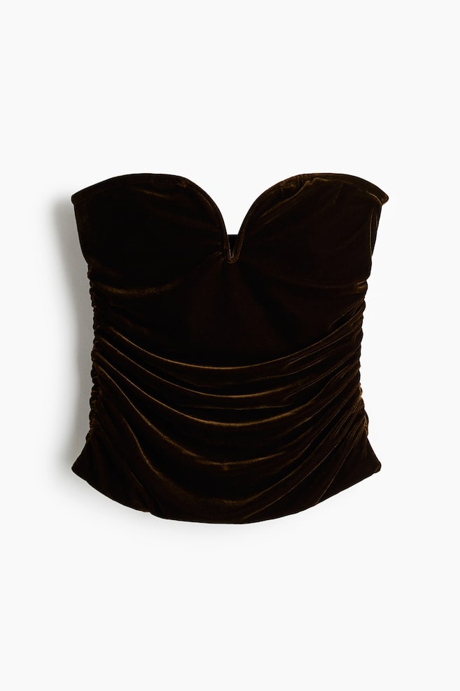 Top bandeau drapeado - Verde oscuro - 1