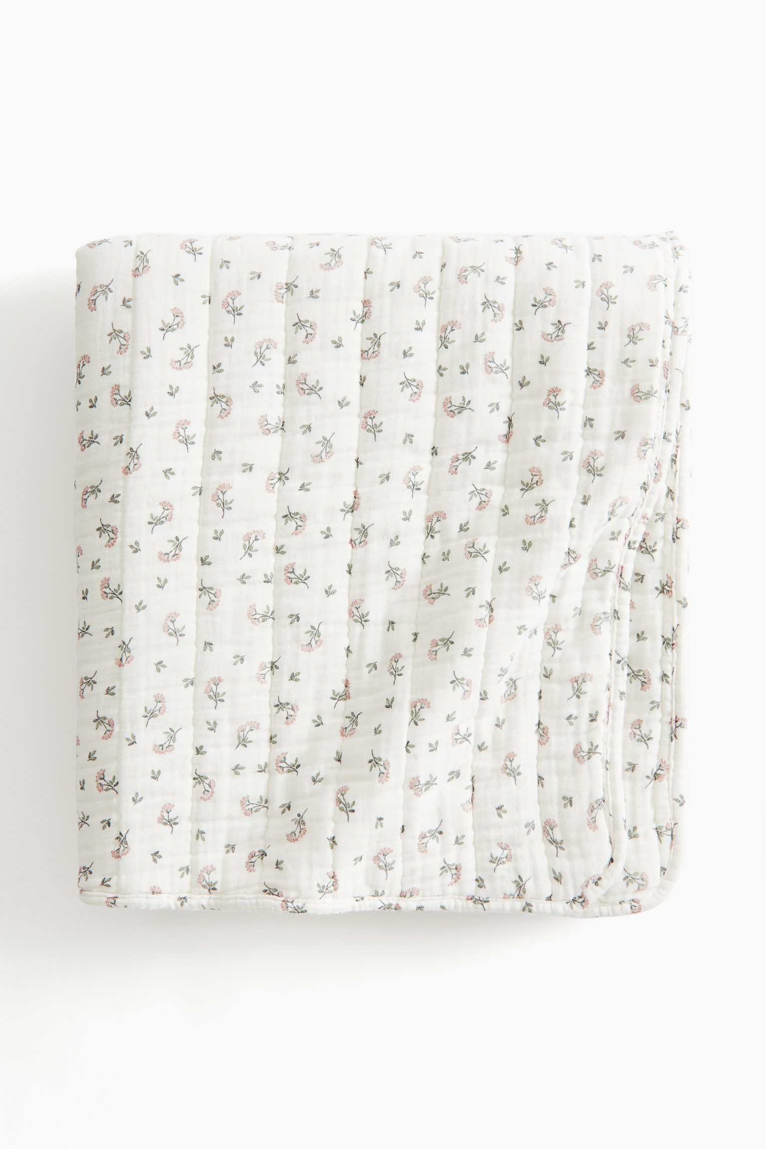 Quilted muslin baby blanket - ホワイト／フローラル - 3