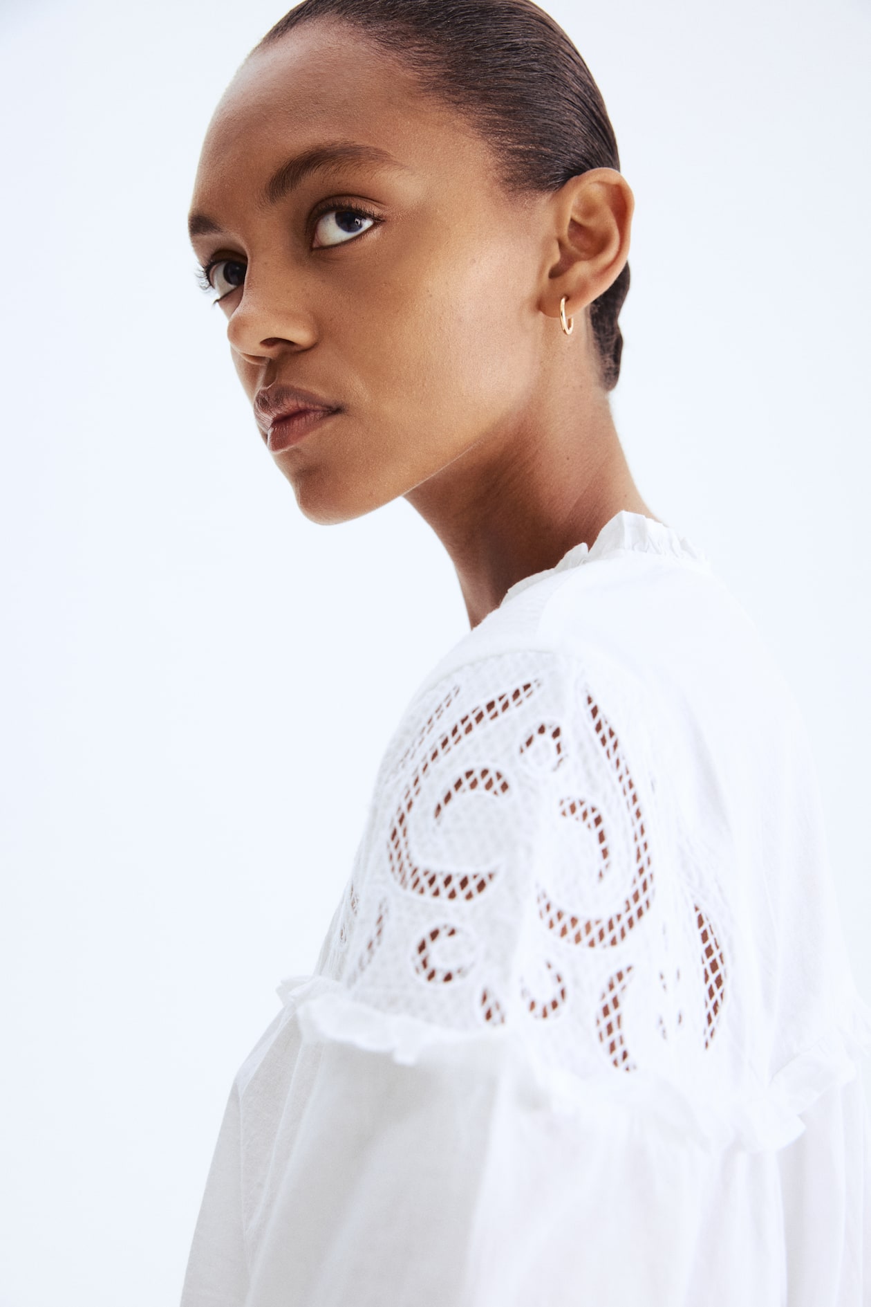Blouse with Eyelet Embroidery - image 2