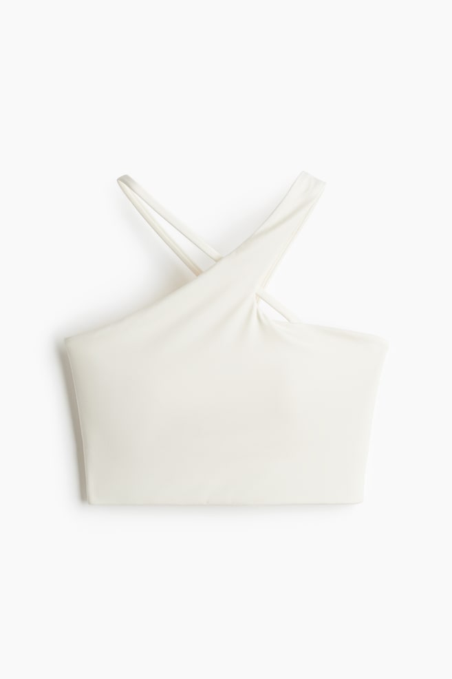 Light Support Sports bra in SoftMove™ - White/Dark khaki green/Black - 1