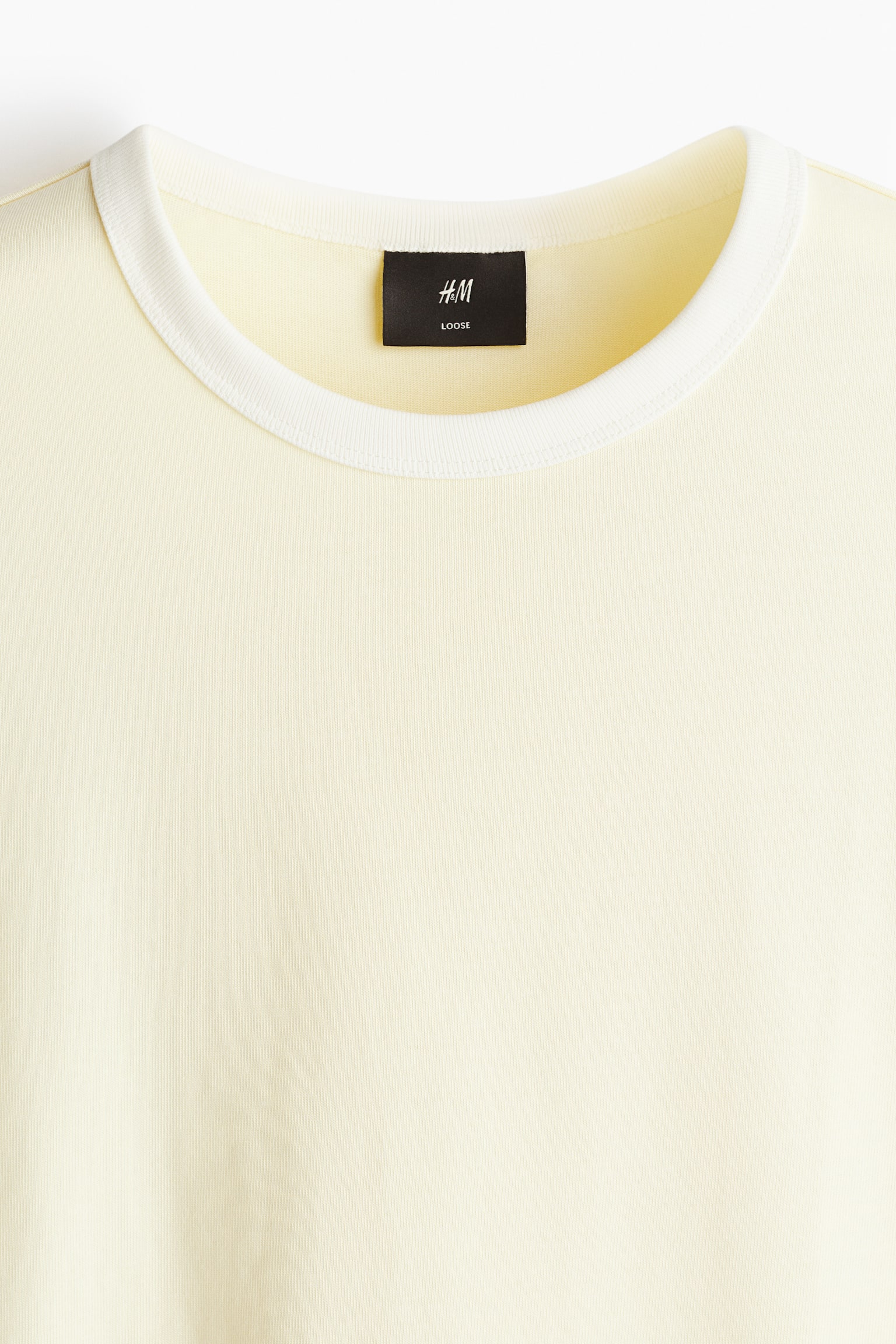 Loose Fit Boxy-style t-shirt - Light yellow/White - 2