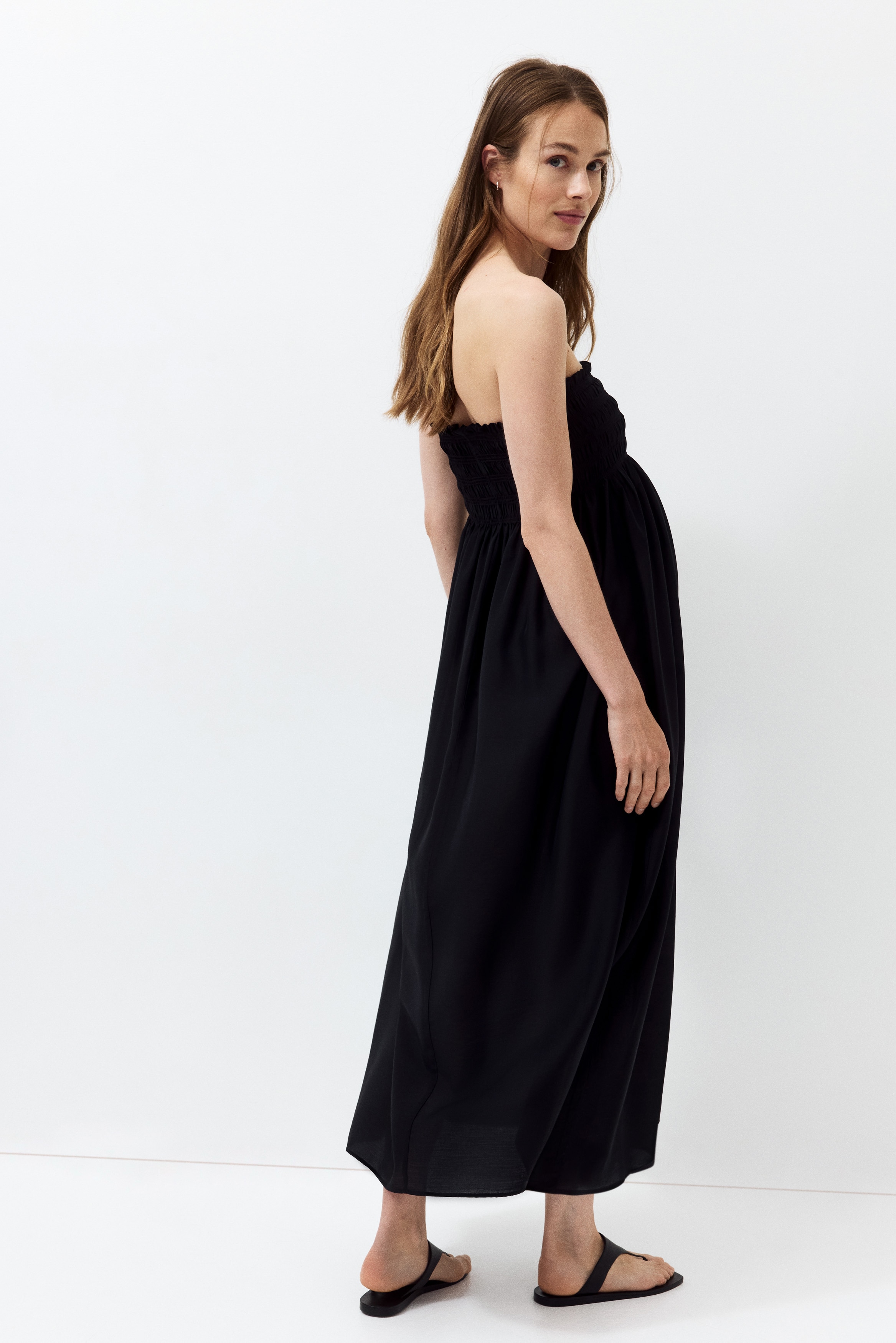 h&m strapless black dress Women's Black Strapless bodycon dress