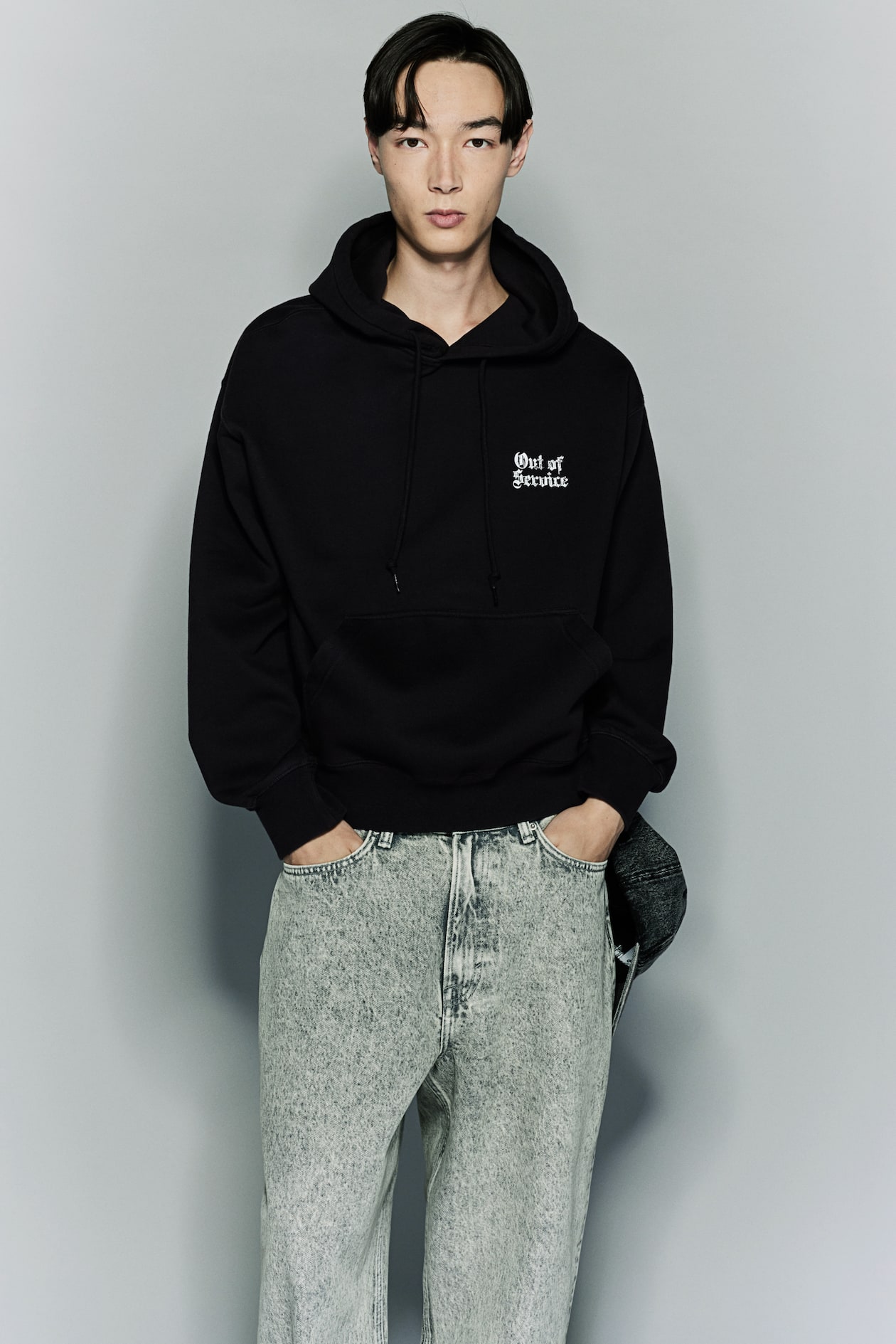 Hoodie Sudadera Nfl H&m Loose Fit Printed Hoodie Black/Out Of