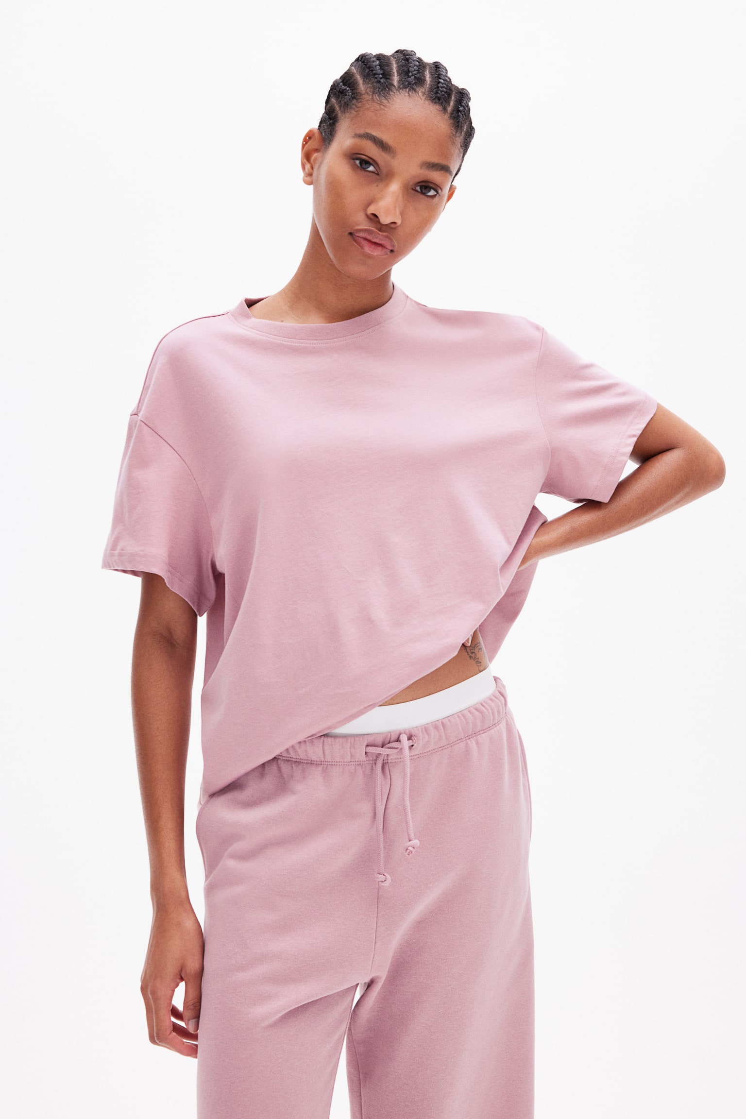 Oversized T-shirt - Dusty pink/White/Black/Dark brown/Light beige/Pink/Burgundy/Dark grey/Light turquoise - 5