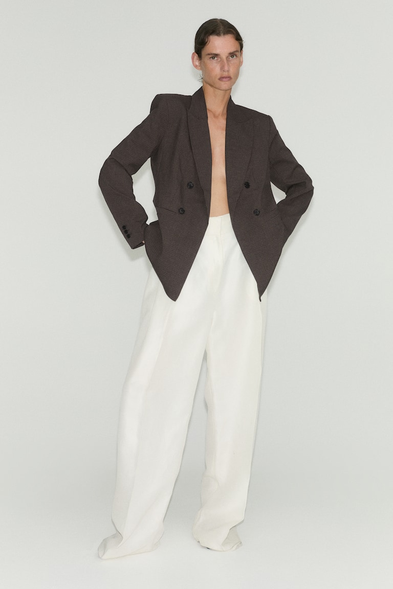 Double-breasted throw-on blazer