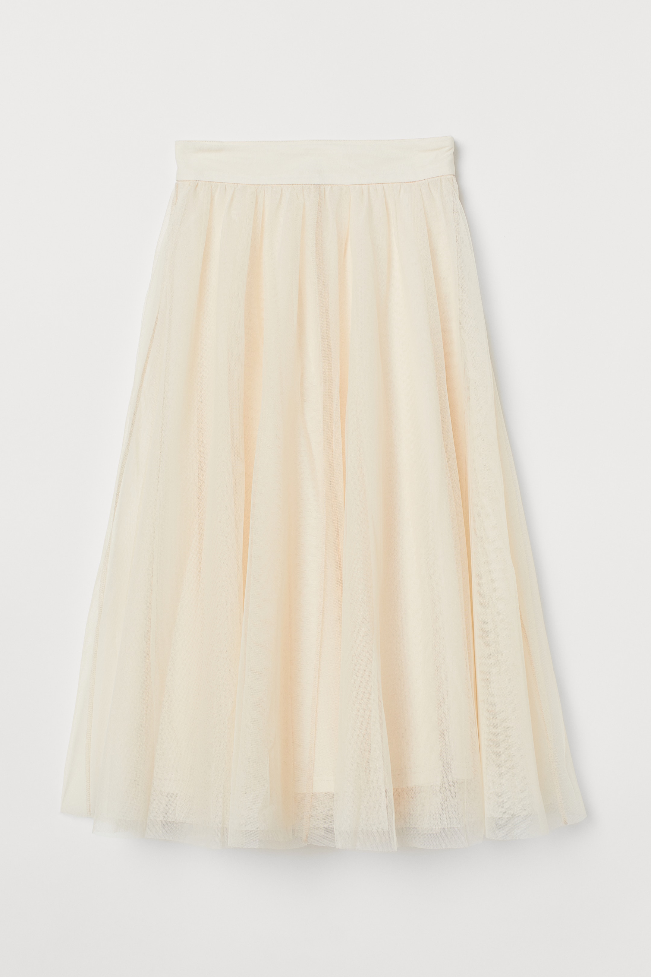 Tulle skirt - High waist - Midi - Powder beige - Ladies | H&M GB