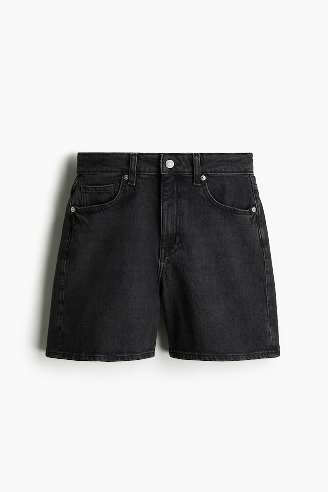 Vaquero corto de talle alto - Gris oscuro/Azul denim/Azul denim claro - 1