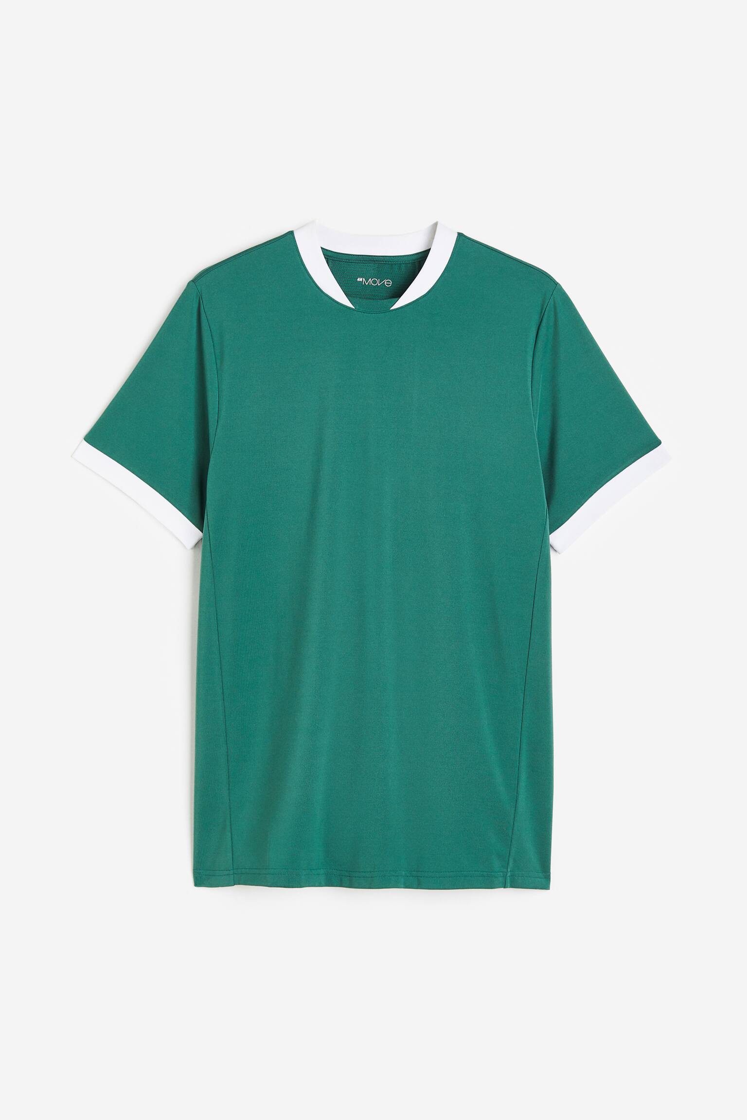 DryMove™ Tennis Tee - Dark green/White/White/Dark green/Black/White - 1