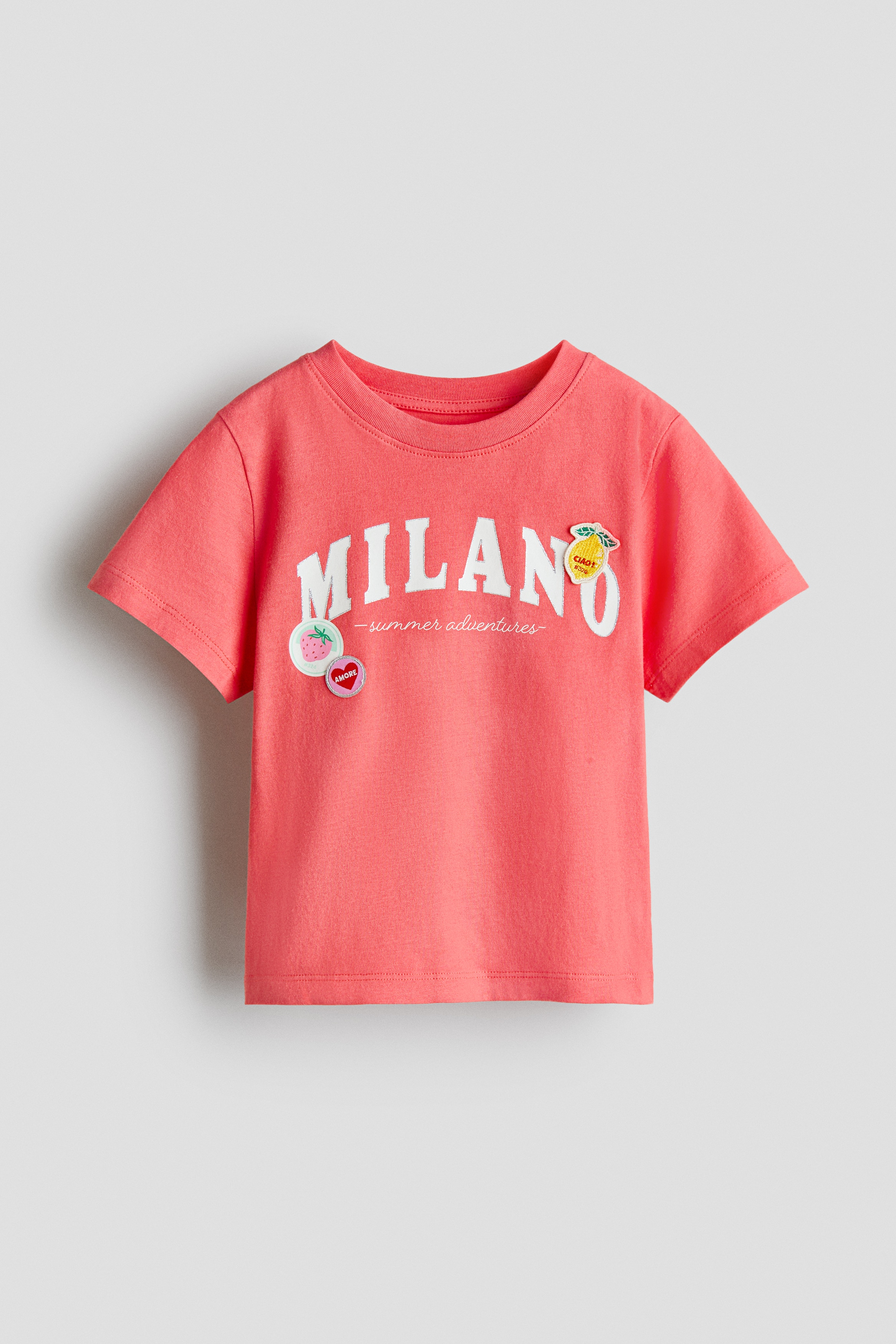 T-Shirt with Motif - Light red/Milano/Powder pink/unicorn/Cream/leopard print/White/strawberries/Cream/bows/Navy blue