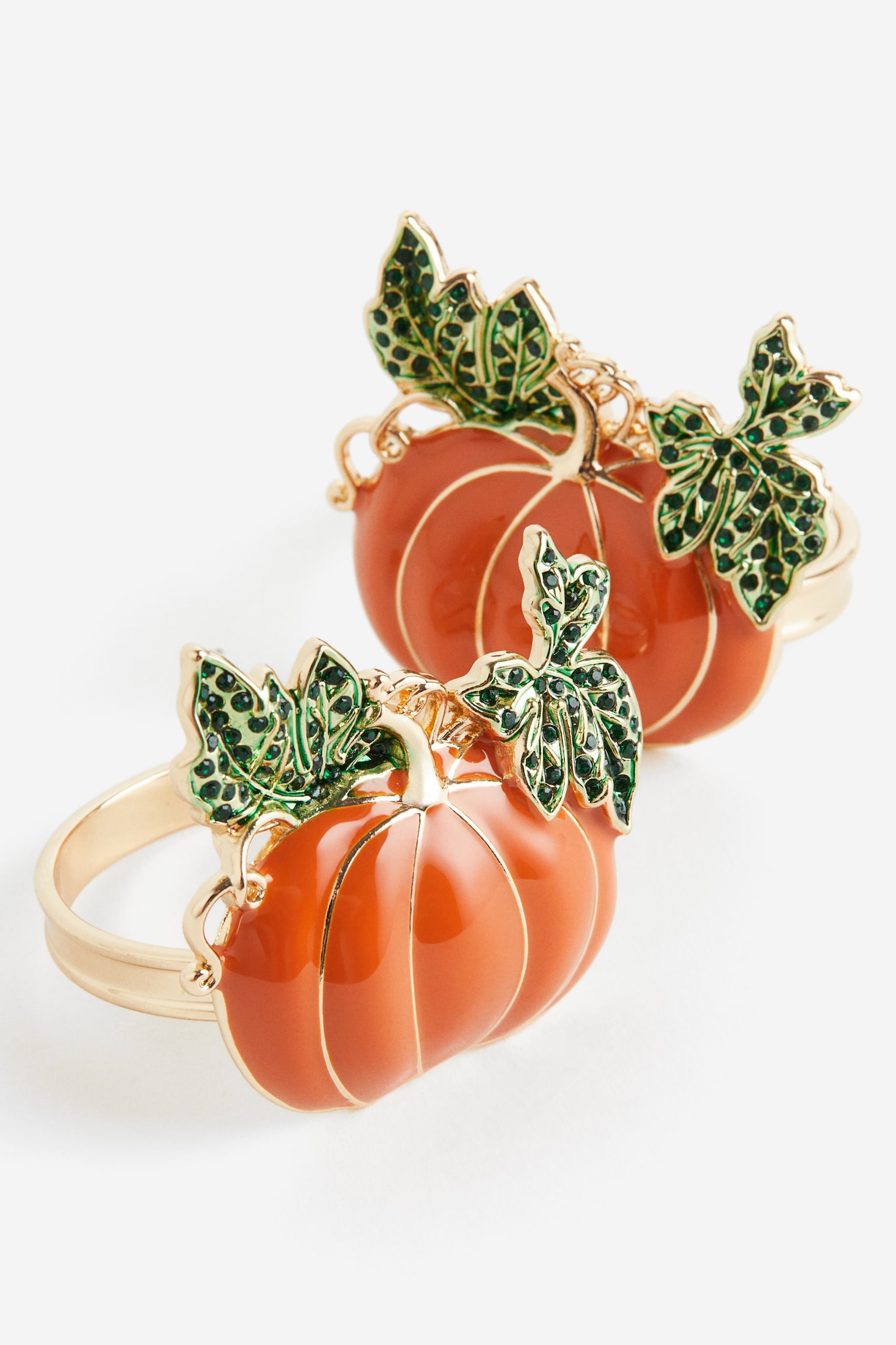 2-pack pumpkin-detail napkin rings - Orange/Pumpkin - 2