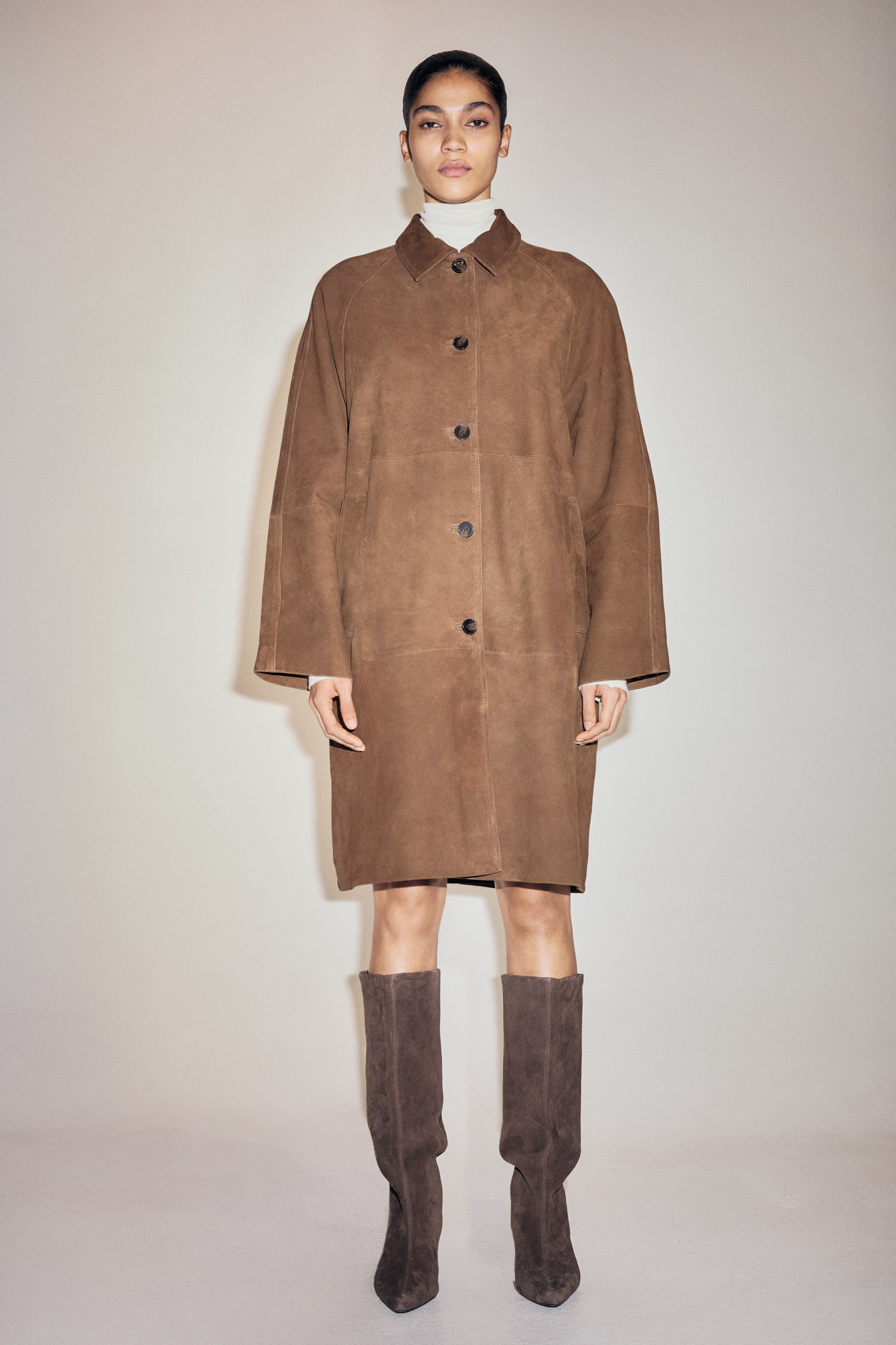 Ver imagen más grande: Abrigo sobretodo de ante - Marrón oscuro - MUJER | H&M ES 2