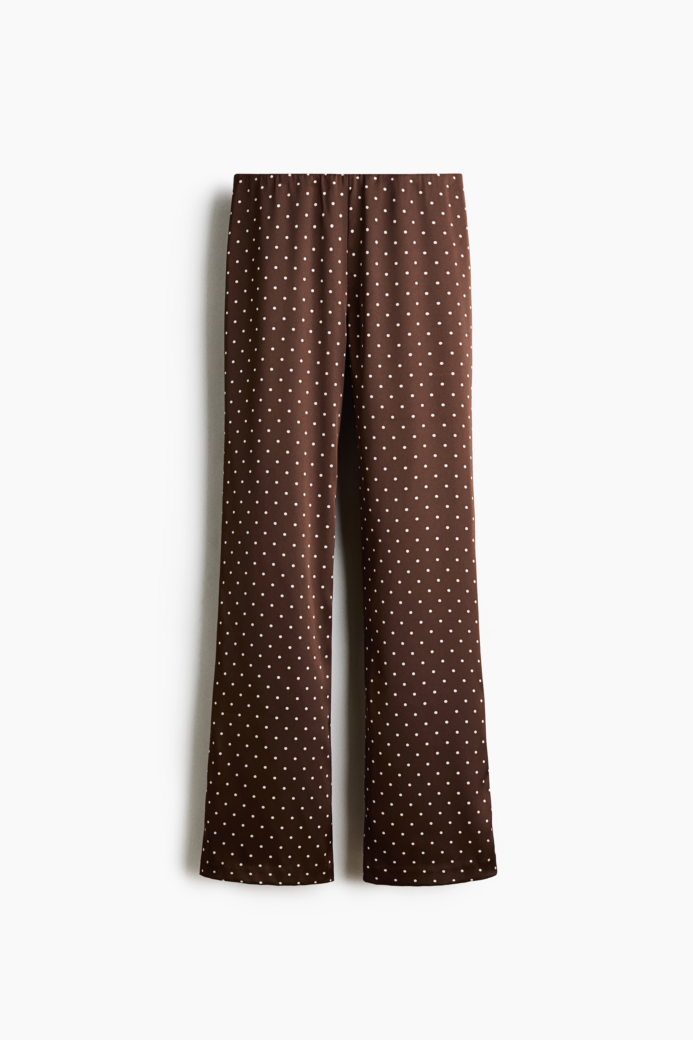 Satin pull-on trousers - 咖啡色/波卡圓點