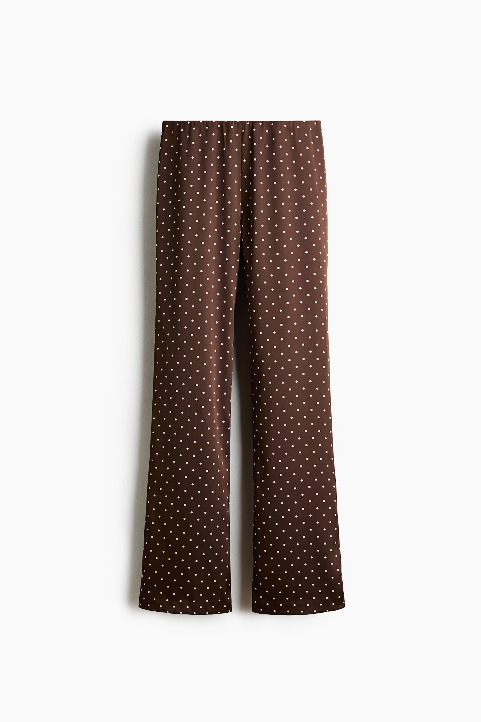 Женские брюки H&M Satin Pull-On, цвет: Коричневый / В горошек — фото 1