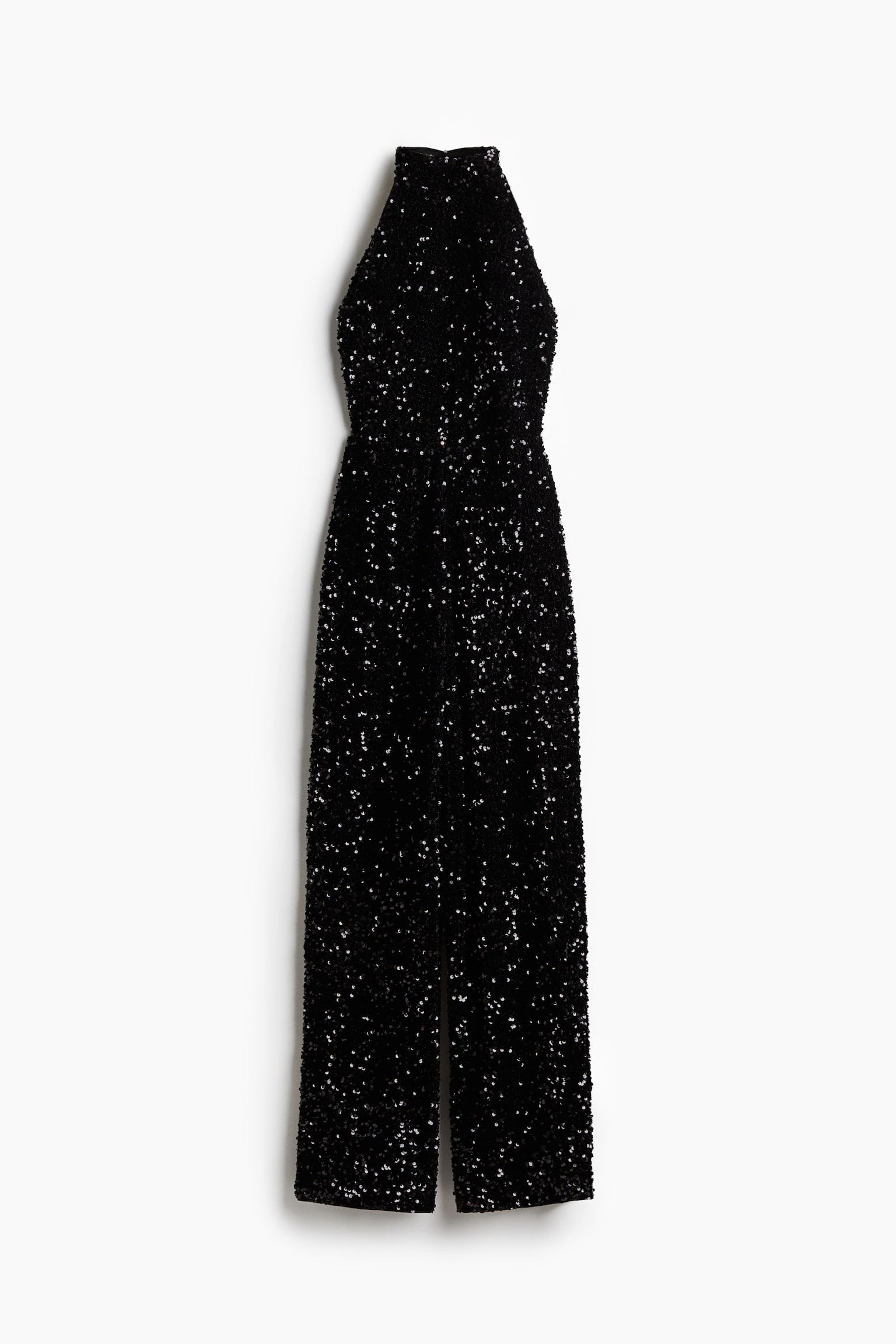 Sequined halterneck jumpsuit - Black - 2