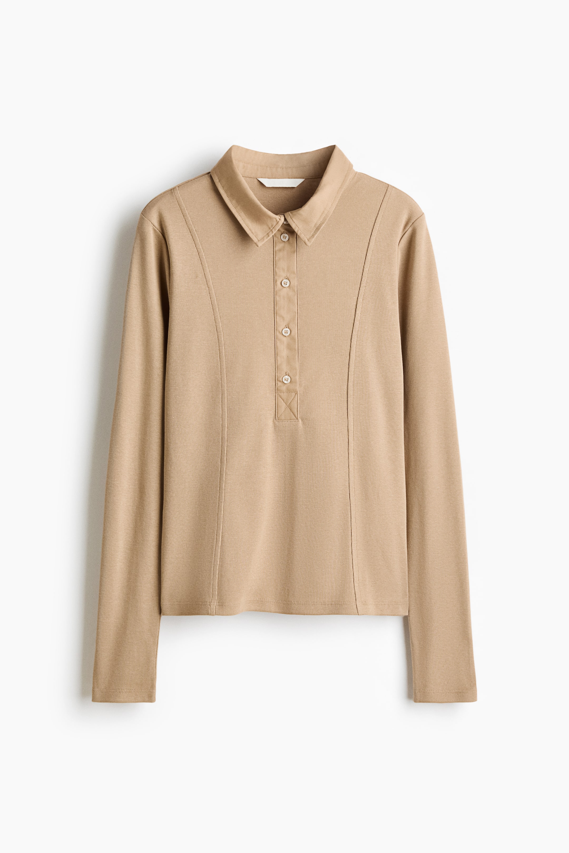 Ampliar la imagen: Playera polo entallada - Beige - Ladies | H&M MX 1