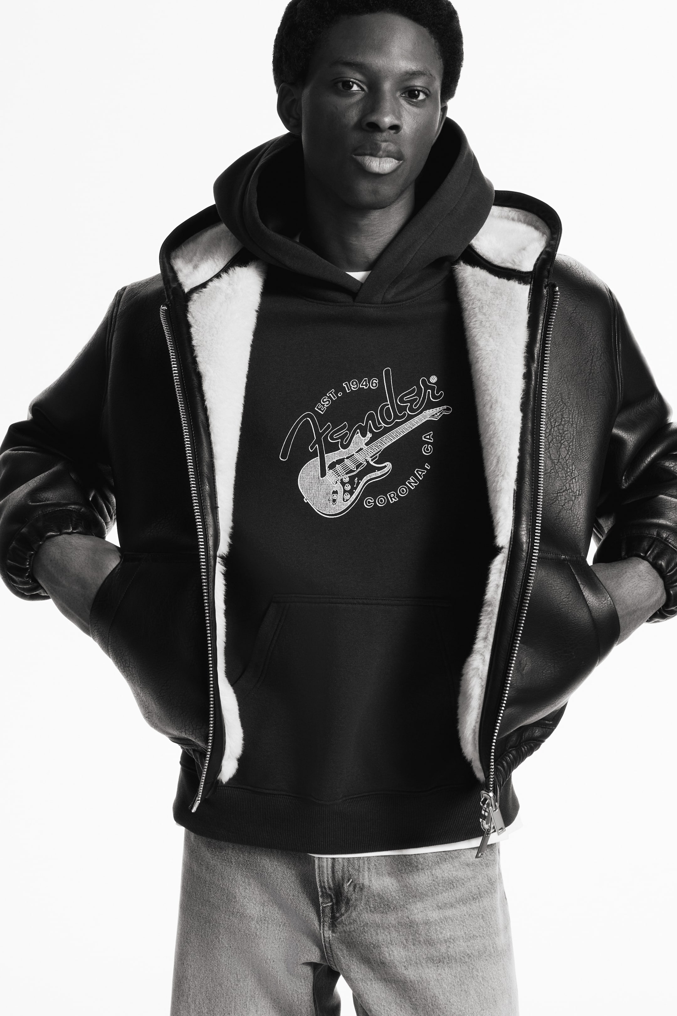 Voir une image plus grande: Kangourou imprimé ample - Black/Fender - HOMME | H&M CA 2