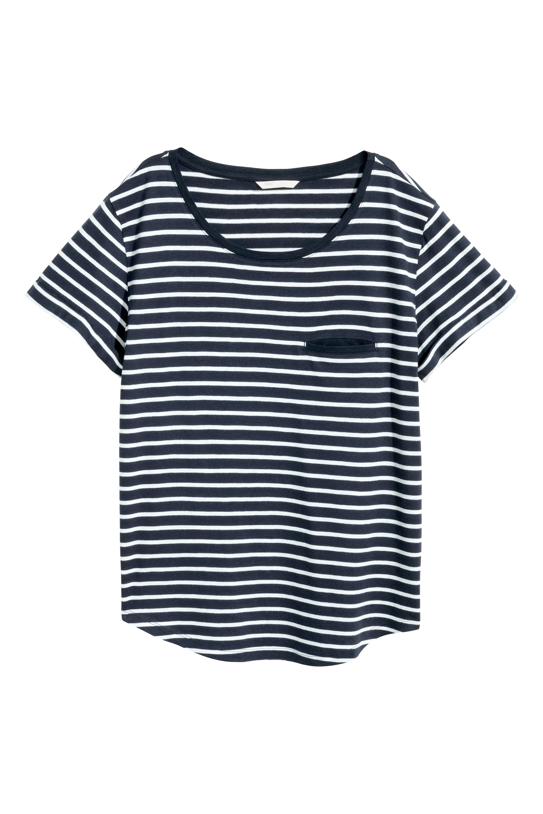 View larger image: Haut rayé en jersey - Dark blue/White - Ladies | H&M CA 1