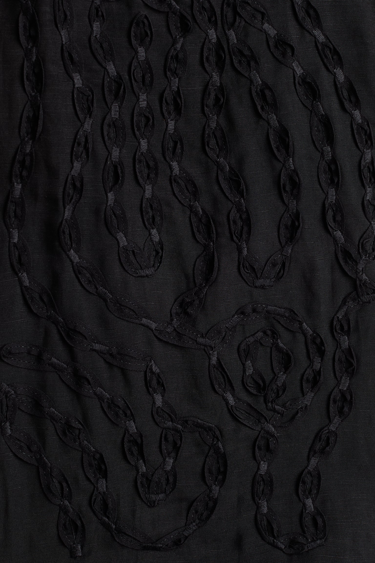 Embroidered linen-blend blouse - Black - 5
