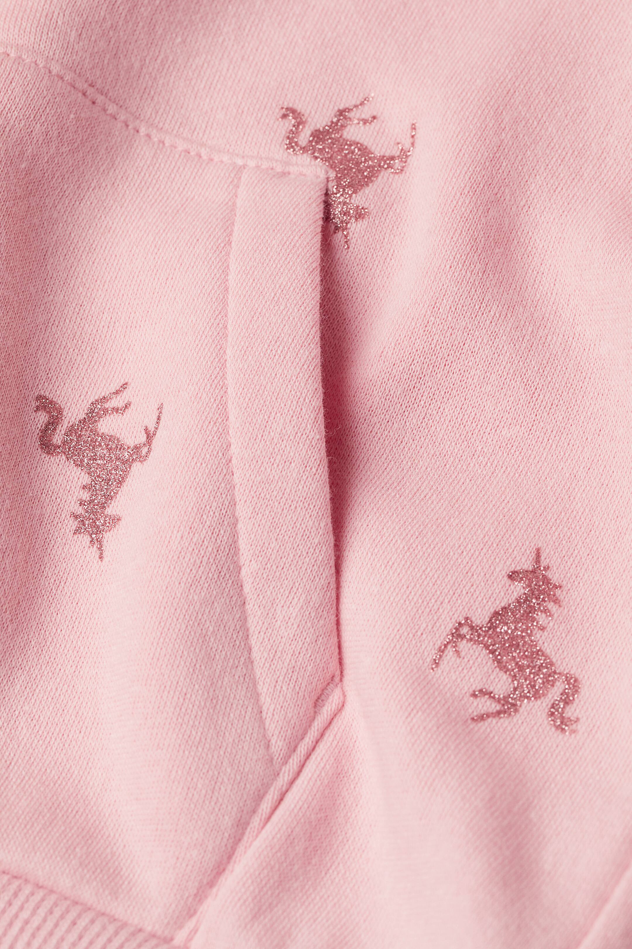 View larger image: Zip-through hoodie - Light pink/Unicorns - Kids | H&M HK 2