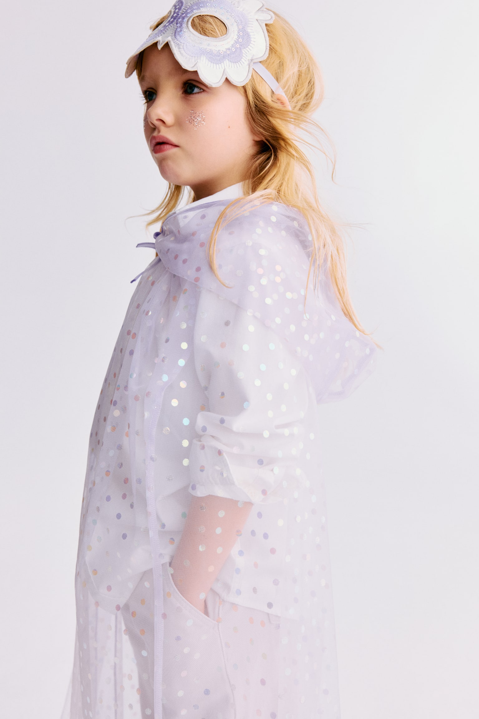 2-piece fancy dress cape set - Light purple/Patterned - 5