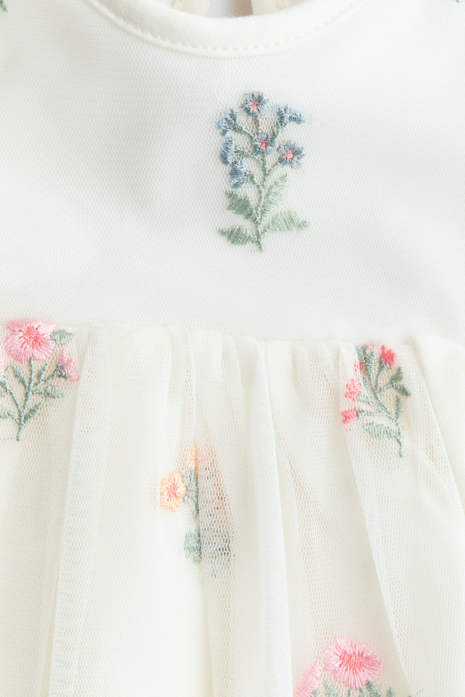 Robe body en tulle brodé - Blanc/fleuri/Blanc/fleuri - 2