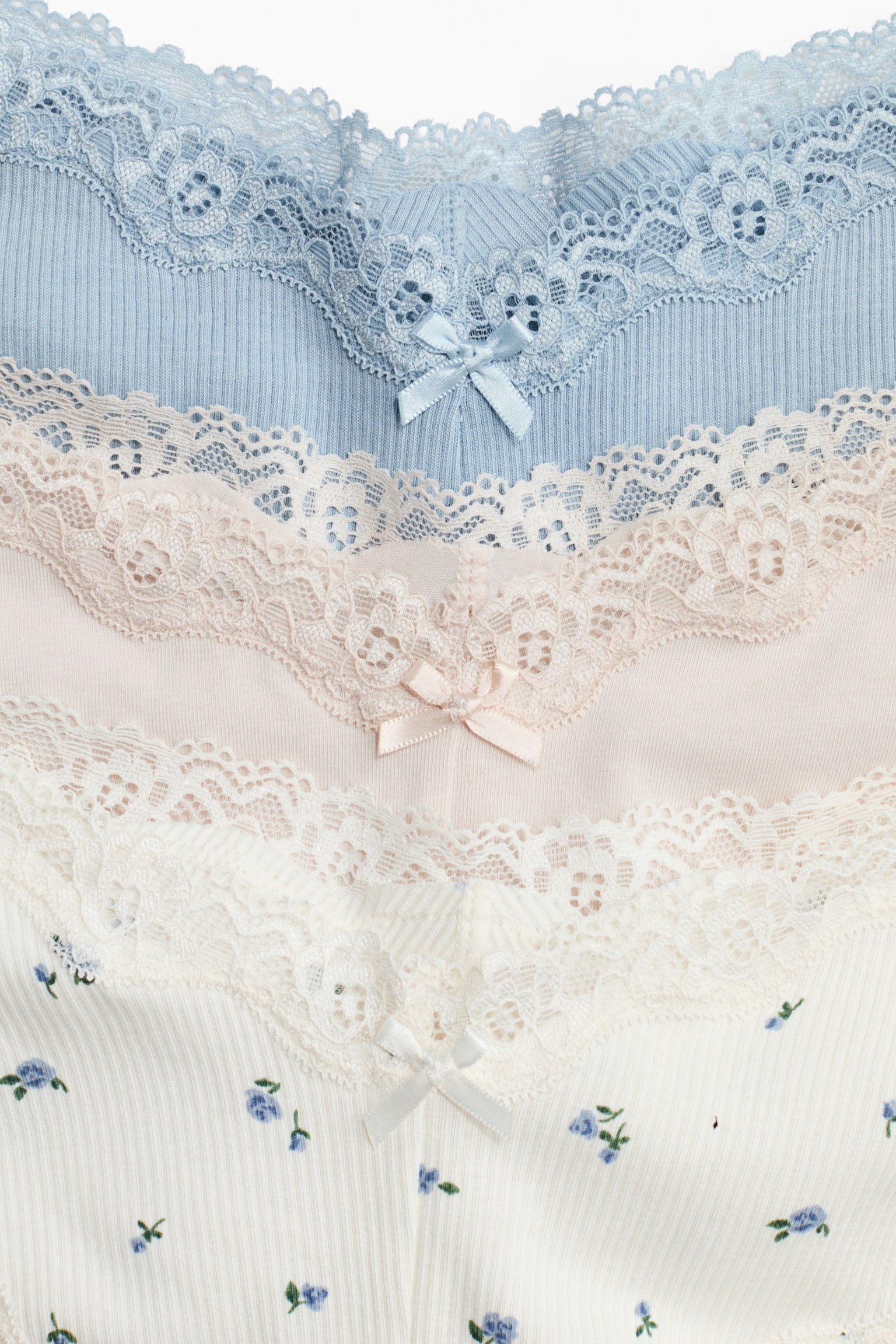 5-pack cotton and lace hipster briefs - White/Floral/Light grey marl/Dark grey/Black/Floral - 2