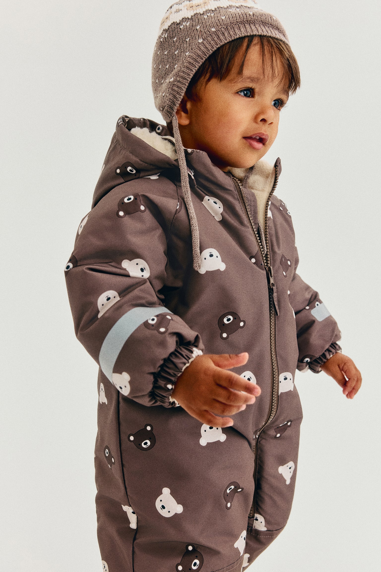 Детский комбинезон H&M Water-Repellent Snowsuit, цвет: Коричневый — фото 4