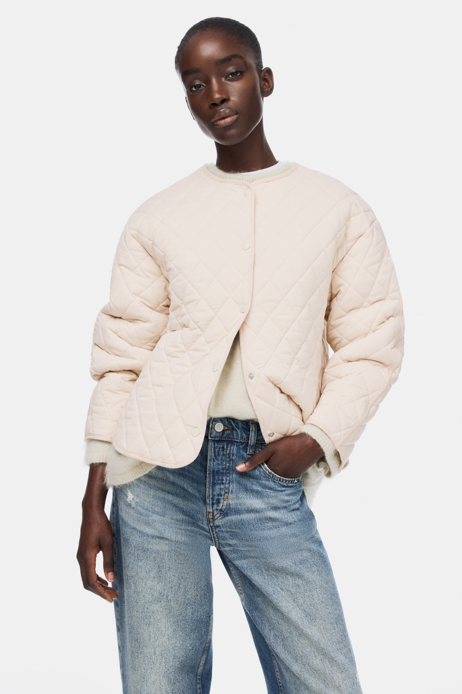 Quilted jacket - Light beige - 5