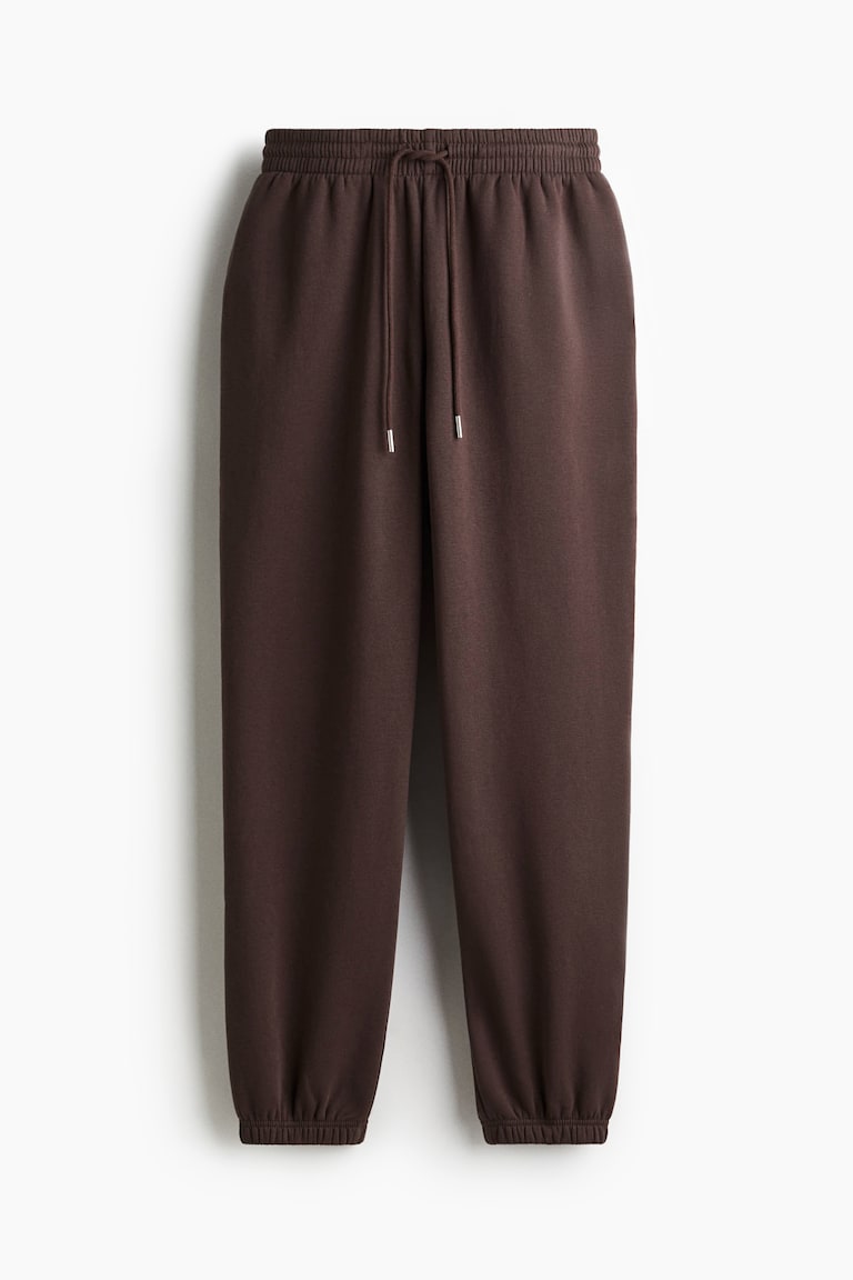 Cotton-blend sweatpants Dark brown Ladies H&M IN