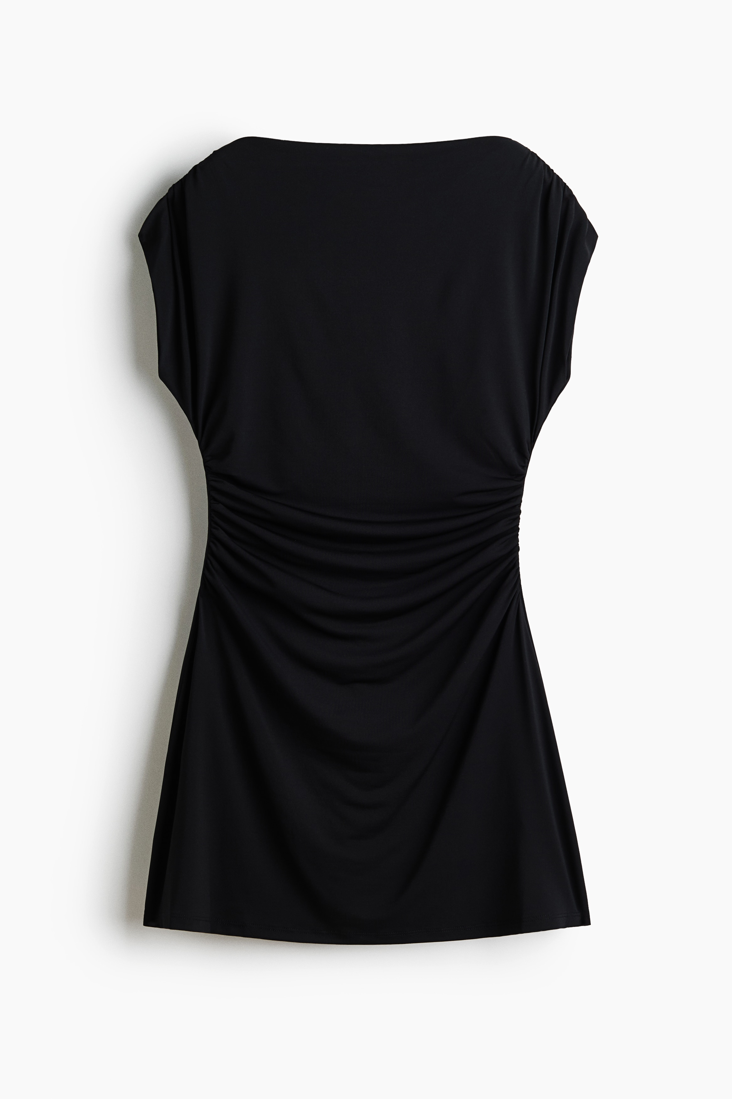 Vestido drapeado de punto - Negro/Borgoña/Café oscuro