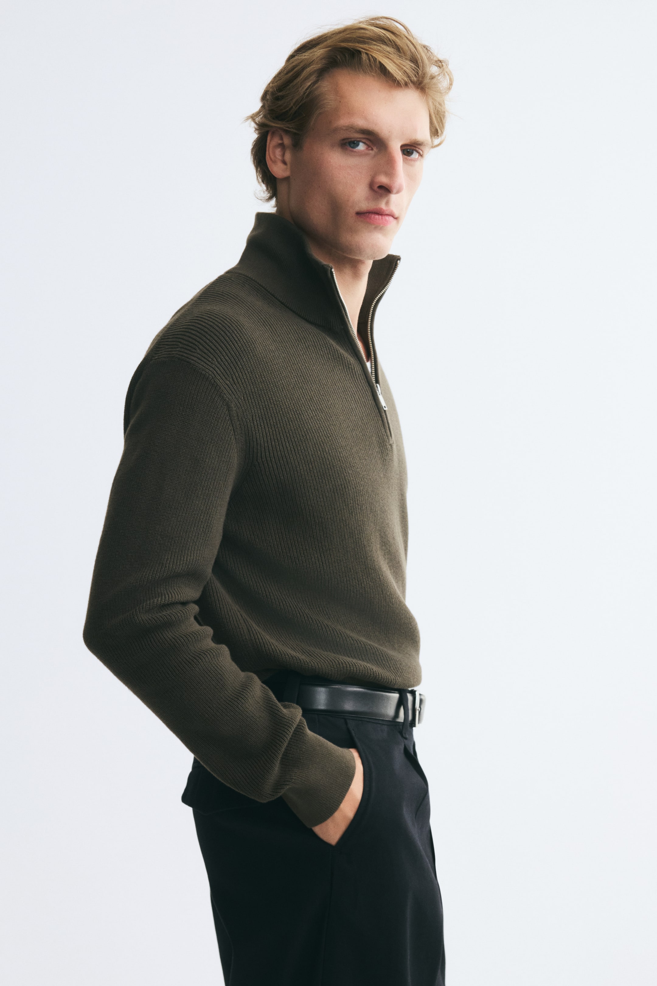 Regular-Fit Half-Zip Sweater