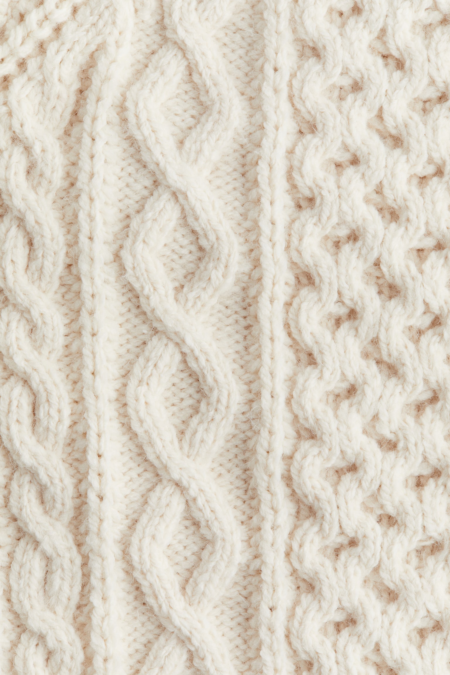 Cable-knit jumper - Cream - 5