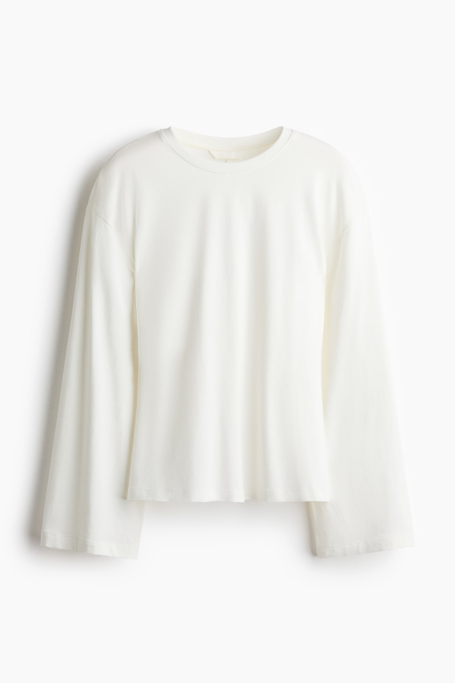 Long-sleeved top - White/Dark dusty brown/Rust red/Black