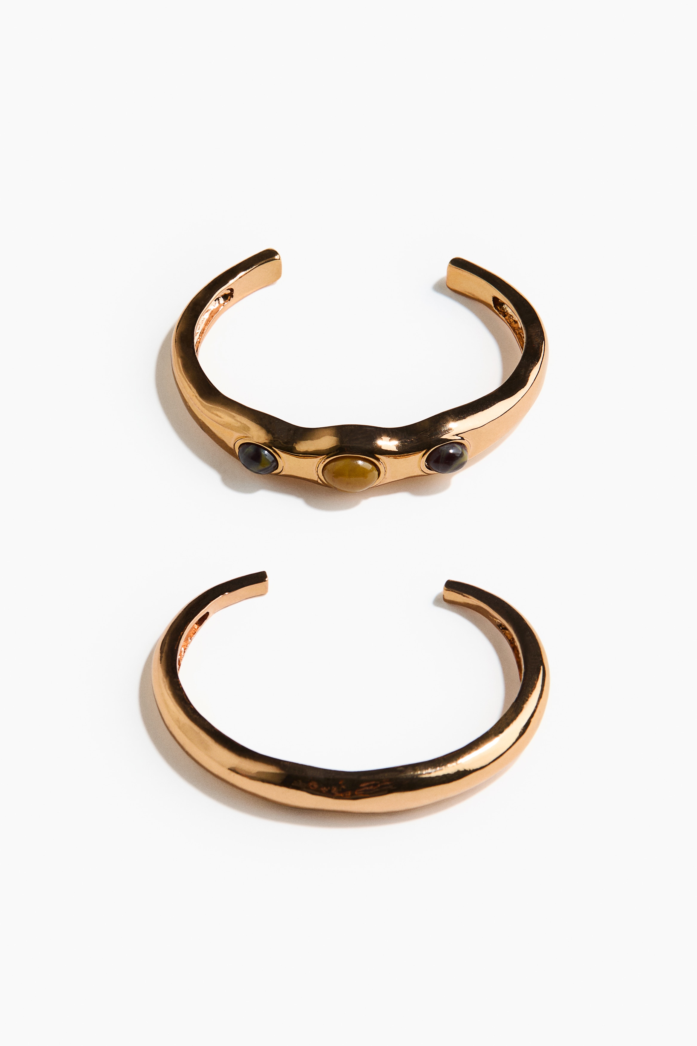 2-pack cuff bracelets - Gold-coloured