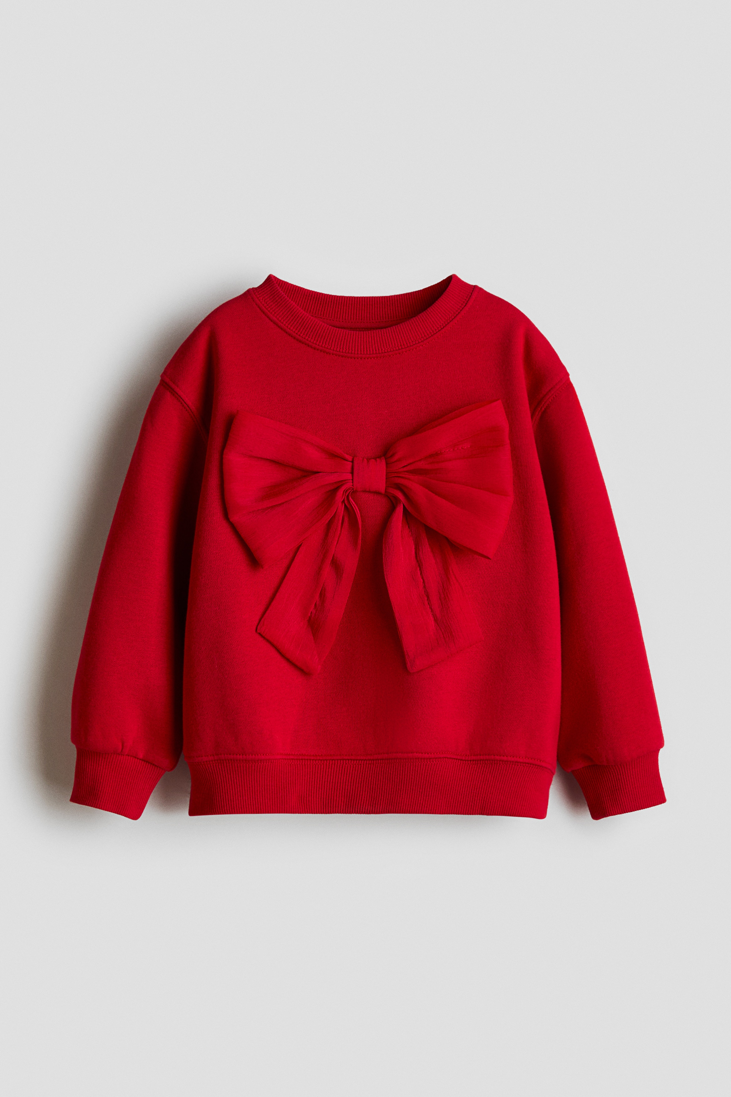 Flicka - Röd/Rosett Bow-detail sweatshirt - Size: 98/104 (2-4Y)  - H&M
