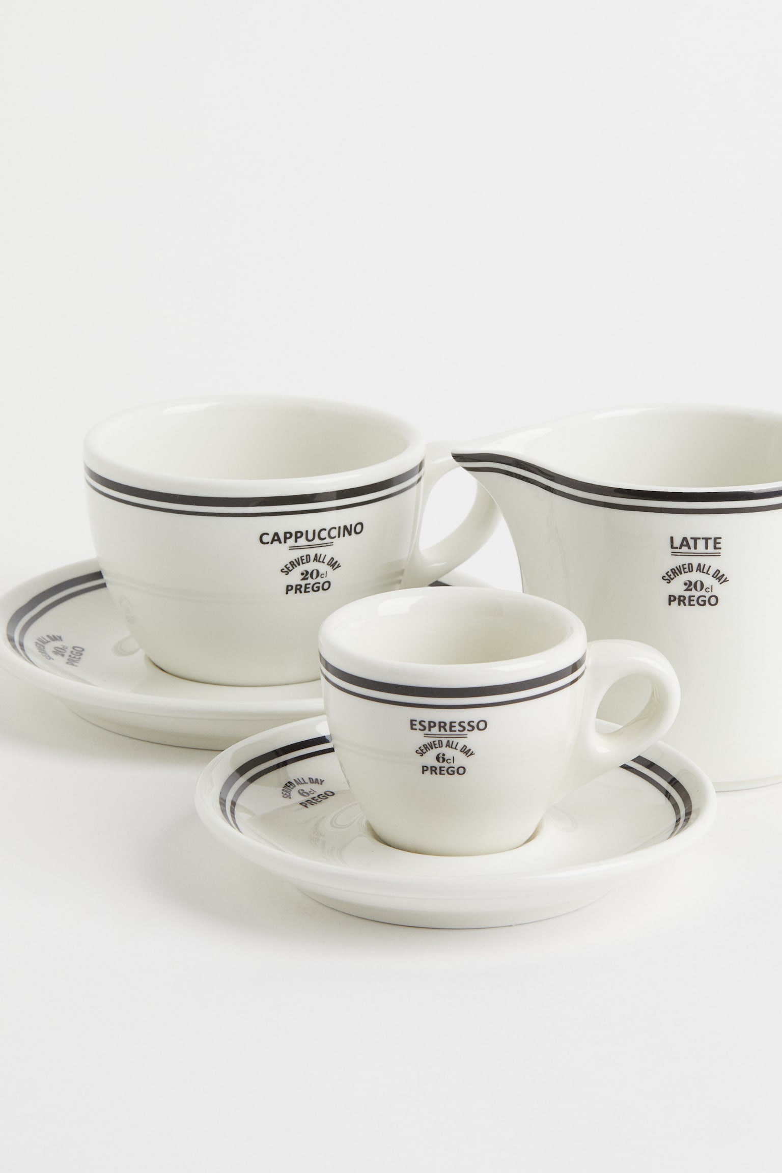 Cappuccino cup and saucer - White/Black - 4